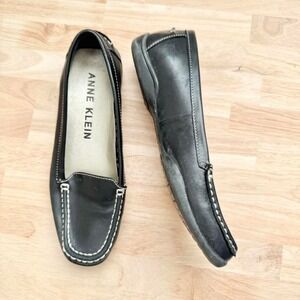 Black Ann Klein Leather Loafer Size 8.5